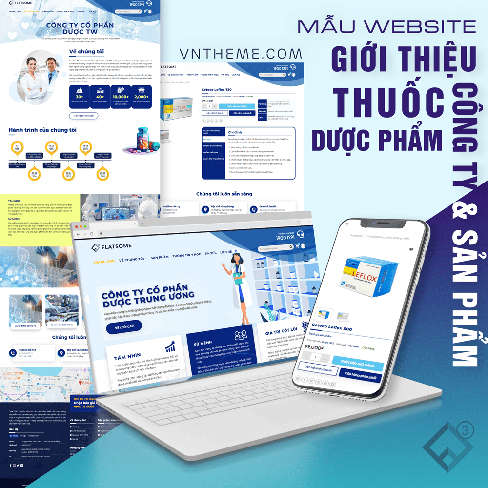 💊 Mẫu Website Dược Phẩm – Giao Diện WordPress Giới Thiệu Công Ty & Sản Phẩm