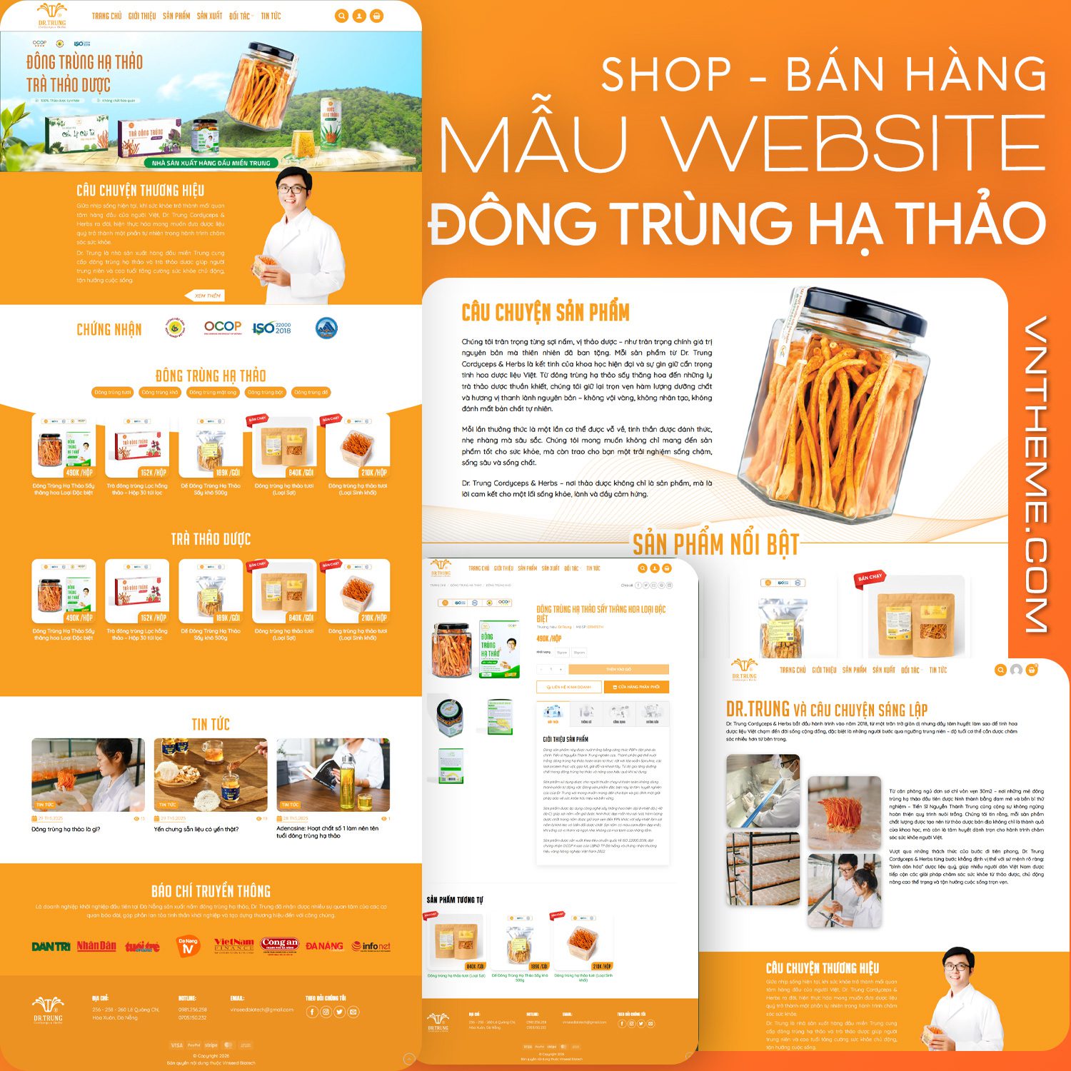 Mẫu Website Đông Trùng Hạ Thảo – Website Giới thiệu & Bán hàng WordPress (Flatsome)