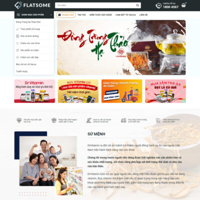Mẫu Website Theme Đông trùng hạ thảo - Wp Flatsome