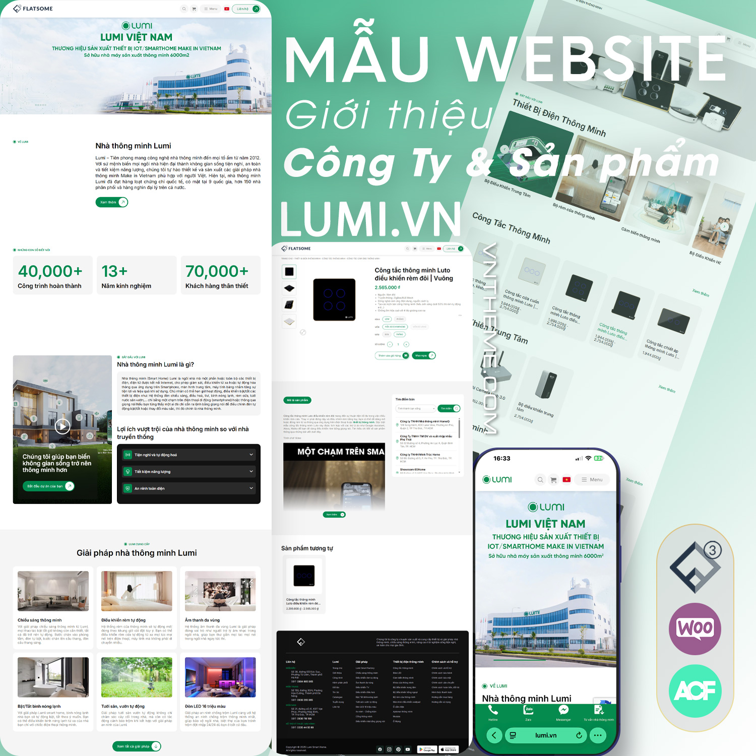 Mẫu Website Lumi – Website Giới Thiệu công ty & Sản phẩm Thiết bị thông minh WordPress (Flatsome)