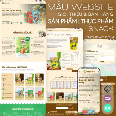 Mẫu Website Giới thiệu Sản Phẩm & Bán hàng | Website Snack WordPress (Flatsome)